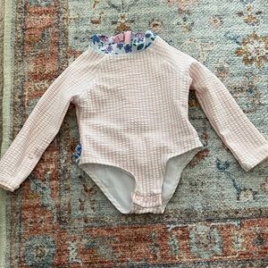 Pink Floral Kids One Piece bathing suit